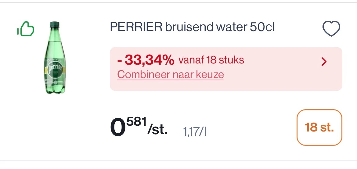 Perrier bruisend water 💦 goedkoop bij Colruyt