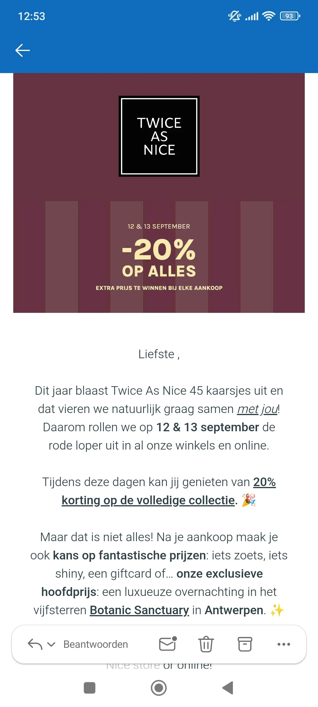 Twice as nice: 20% korting op alles