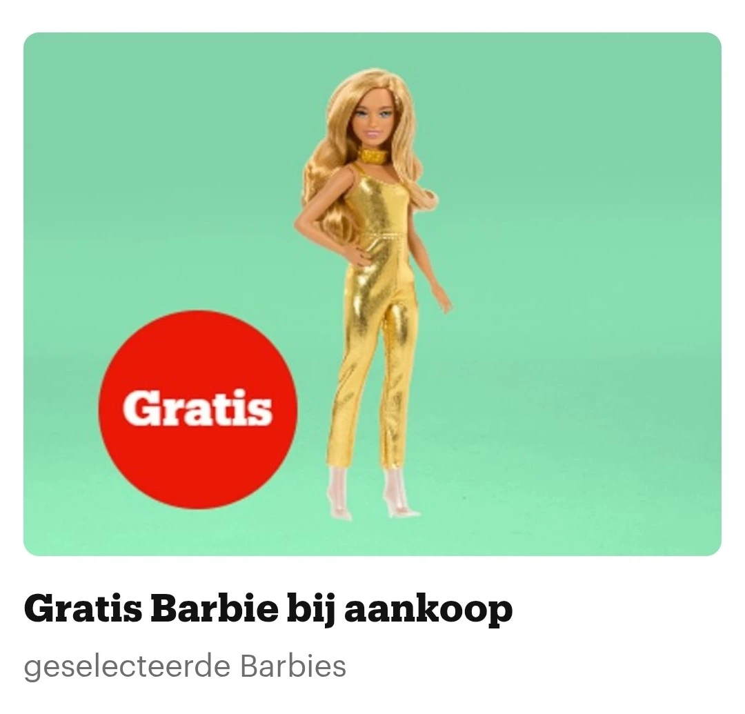 Gratis Barbie Fashionista bij een selectie Barbie items