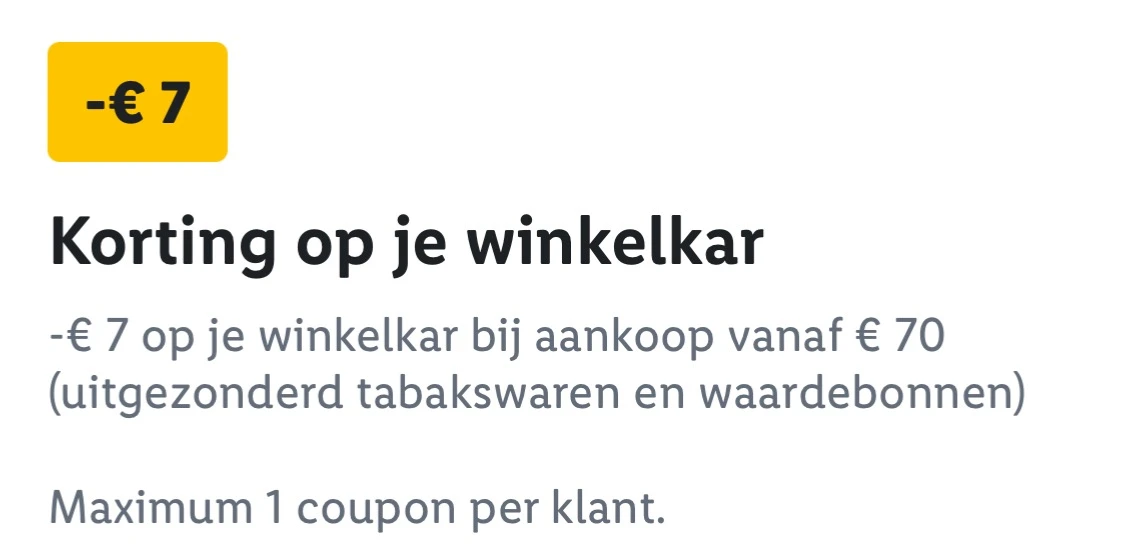 - €7 op 12 en 13 september Lidl plus app