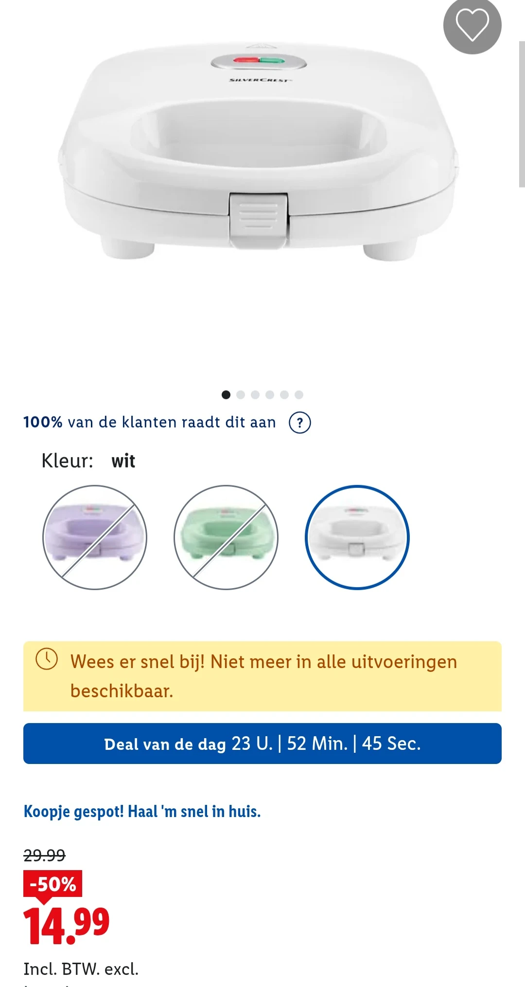 Dagdeal Lidl: Wafelijzer -50%