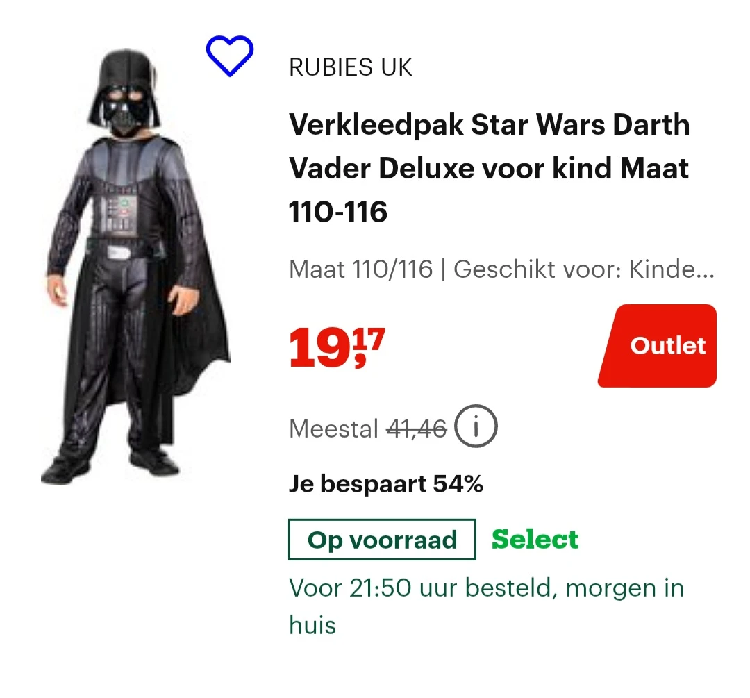 Verkleedpak Star Wars -54%