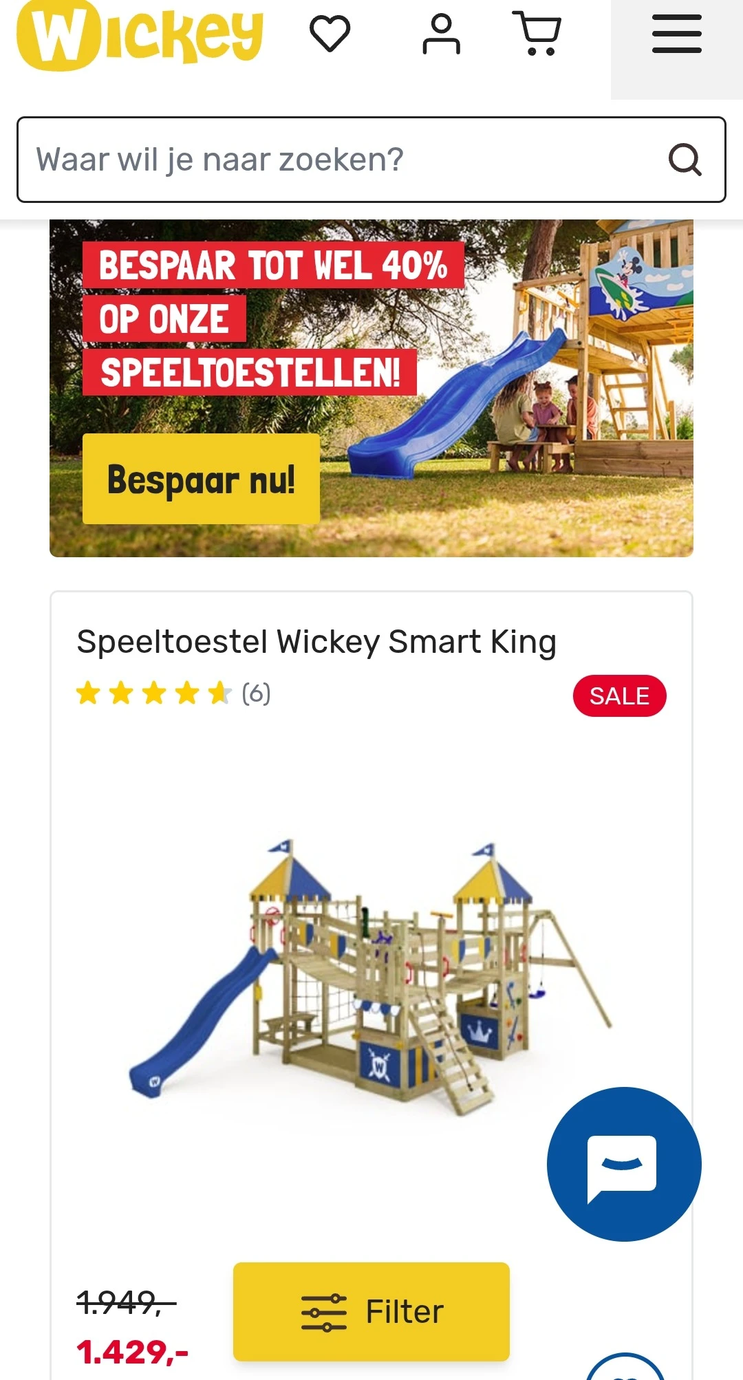 40% op speeltoestellen bij Wickey