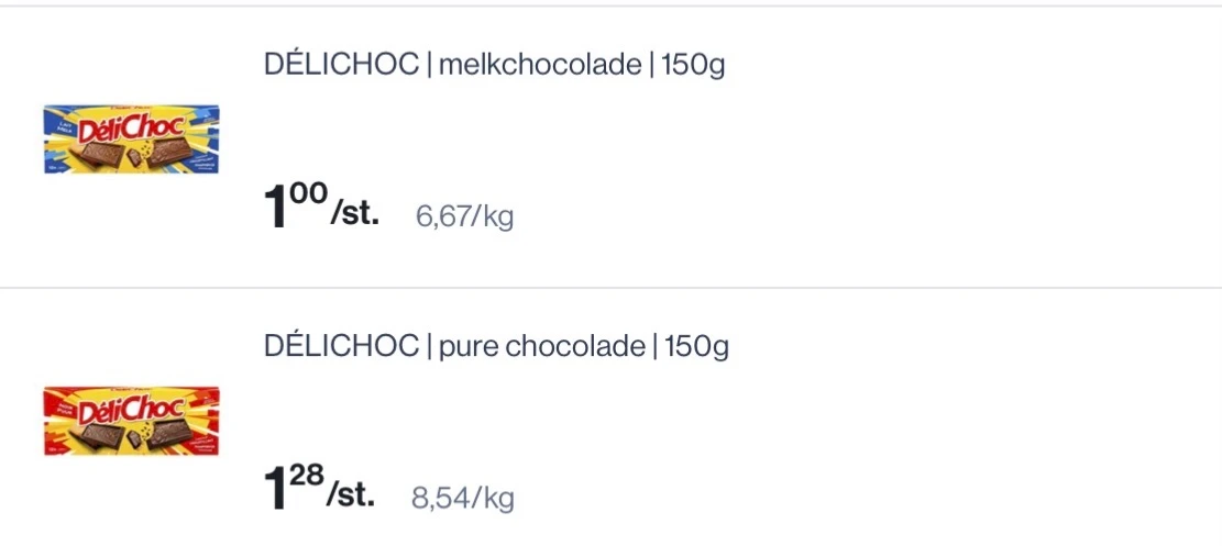 Delichoc koekjes 150 gram goedkoper