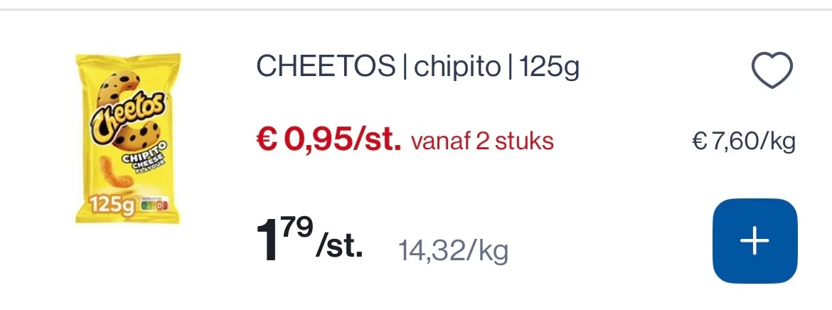 Cheetos Chipito 125 gram -50%
