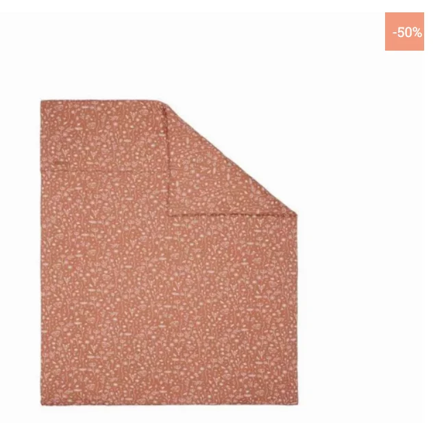 -50% Little Dutch baby dekbedovertrek 80x100 cm ❤️ Wild Flowers Rust