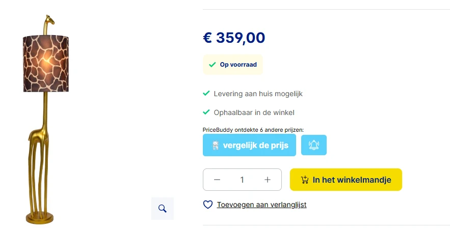 Lucide EXTRAVAGANZA giraf vloerlamp goedkoopst bij Supra Bazar