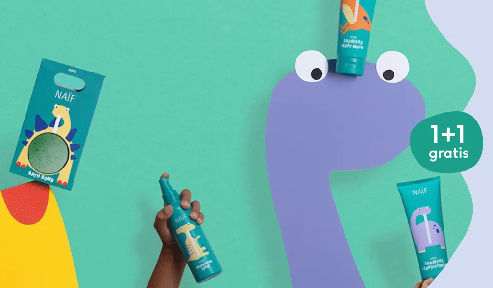 1+1 gratis bij Naïf ✨ Lancering kids producten die niet prikken