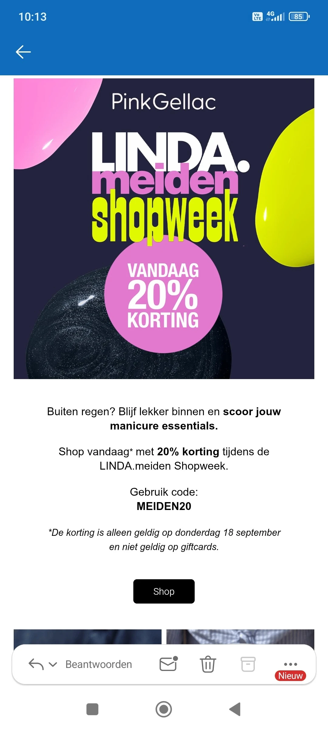 Pink Gellac: 20% korting