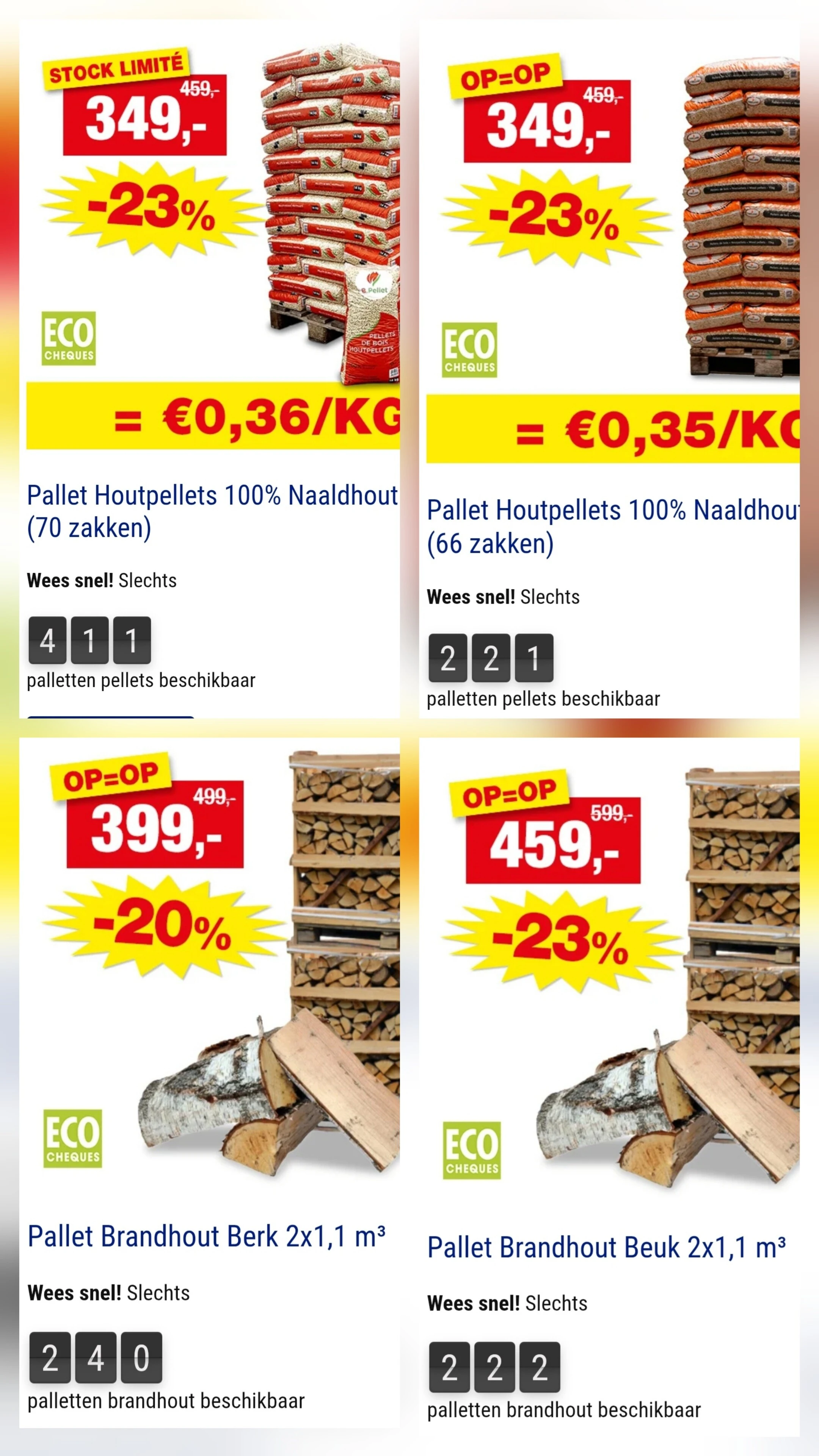 Hout pellets vanaf €5/zak + brandhout en kachels voordelig