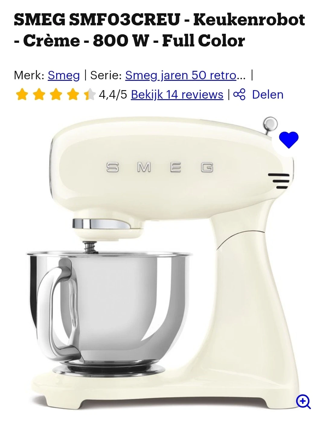 SMEG SMF03CREU Keukenrobot