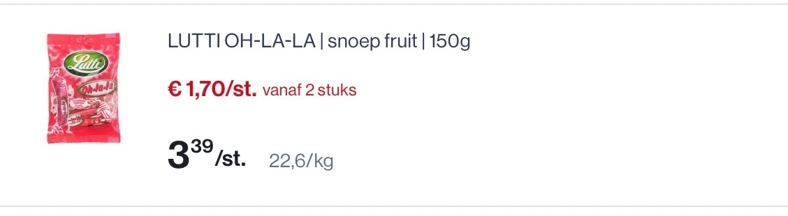 Lutti oh-la-la snoep fruit 150 gram -50%