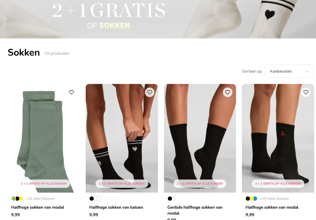 2+1 gratis sokken Hunkemöller