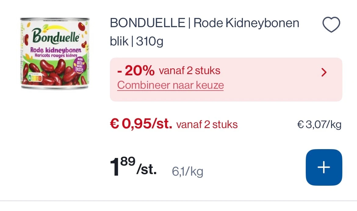 Producten Bonduelle goedkoper met 20% extra