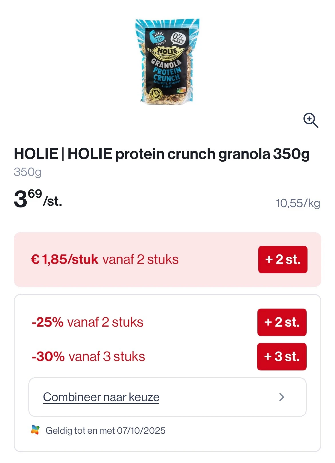 Holie muesli en granola in promo tot 30% extra