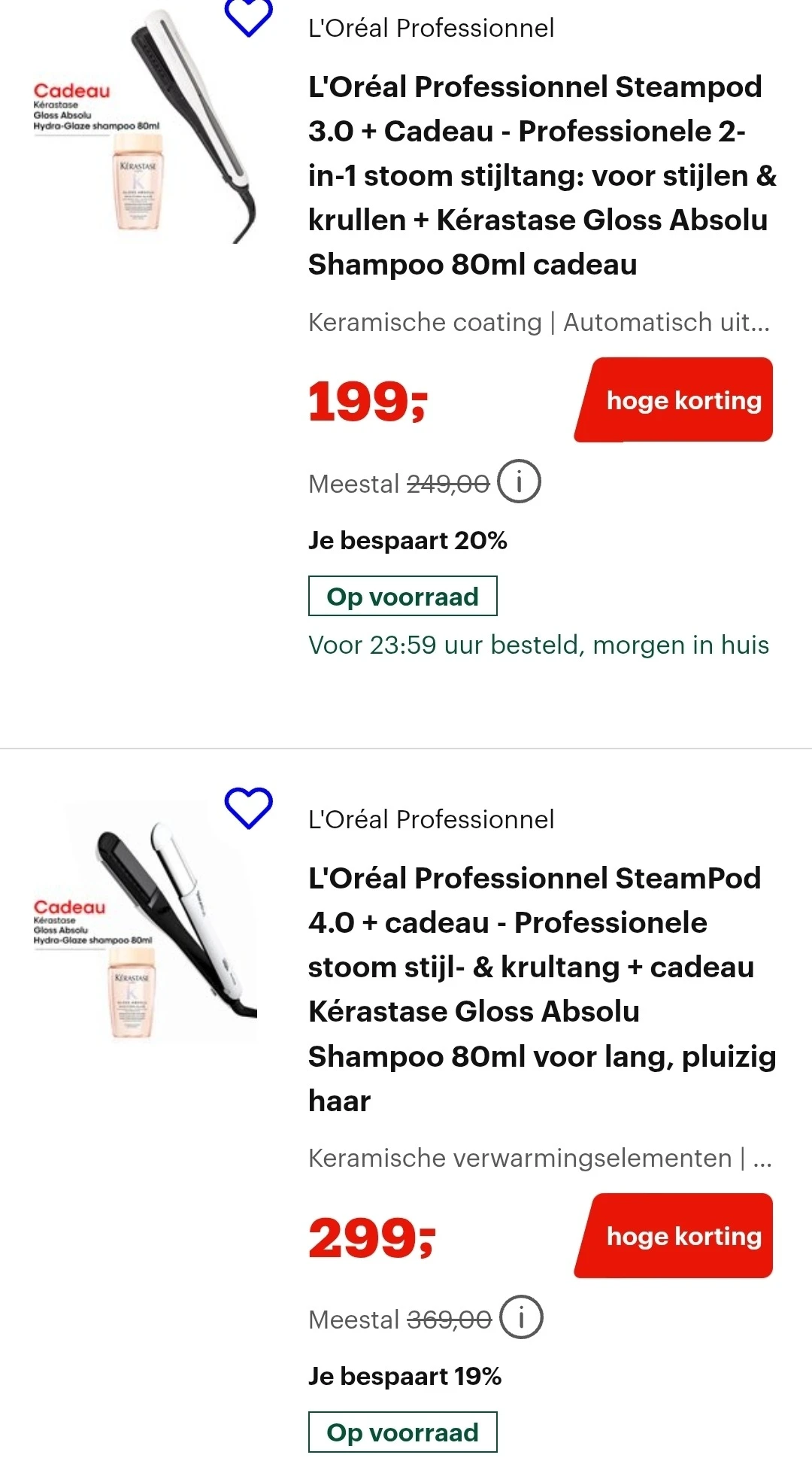 L'Oréal Professionnel Steampod tot -20% + shampoo cadeau
