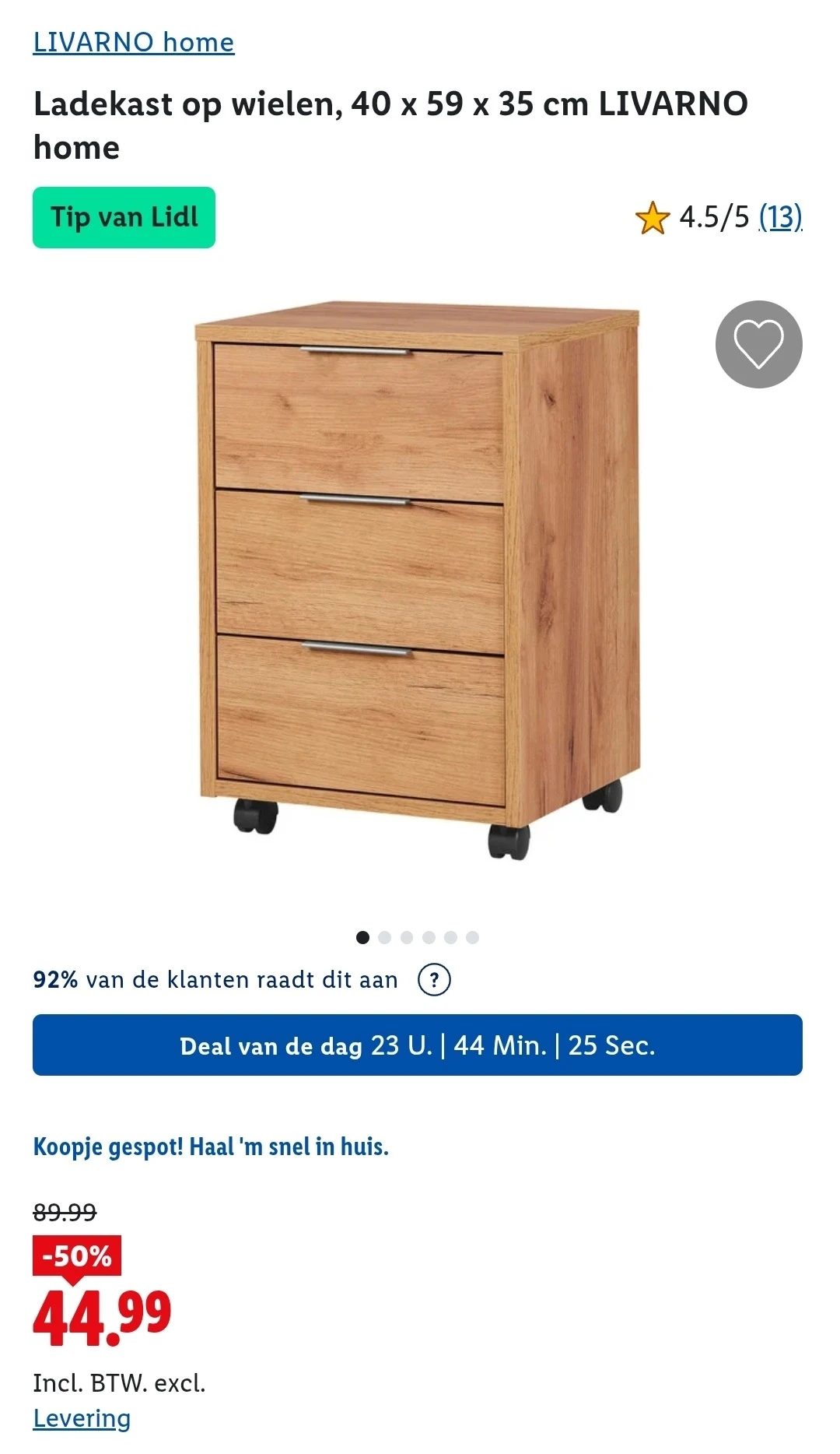 Lidl dagdeal: Ladekast op wielen -50%