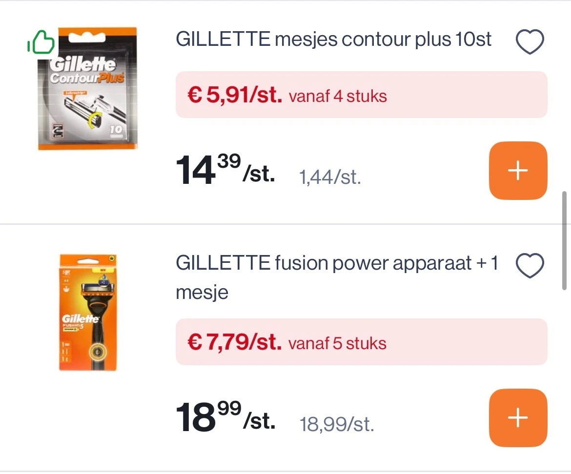 Gillette producten veel goedkoper