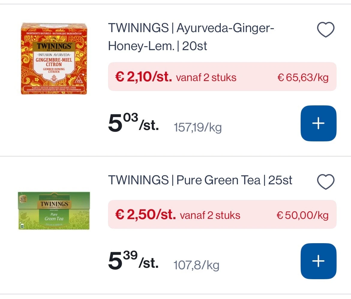 Twinings thee goedkoper