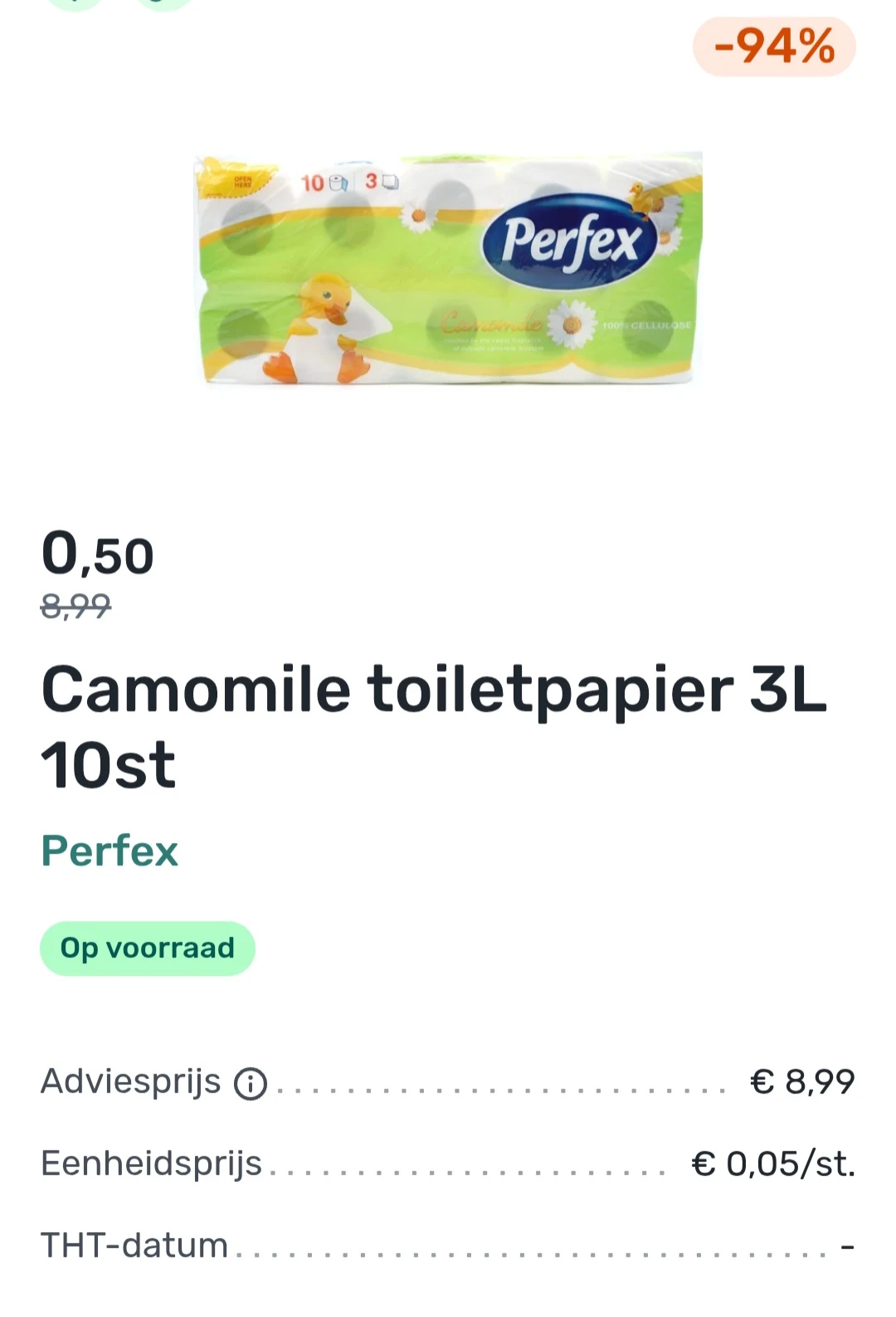 Bij foodello toiletpapier voor €0,50