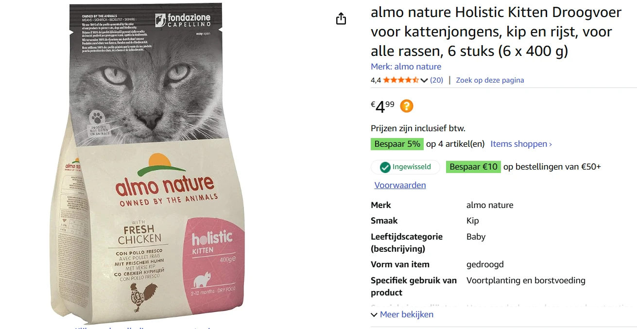 Kitten Droogvoer 6x 440 gr