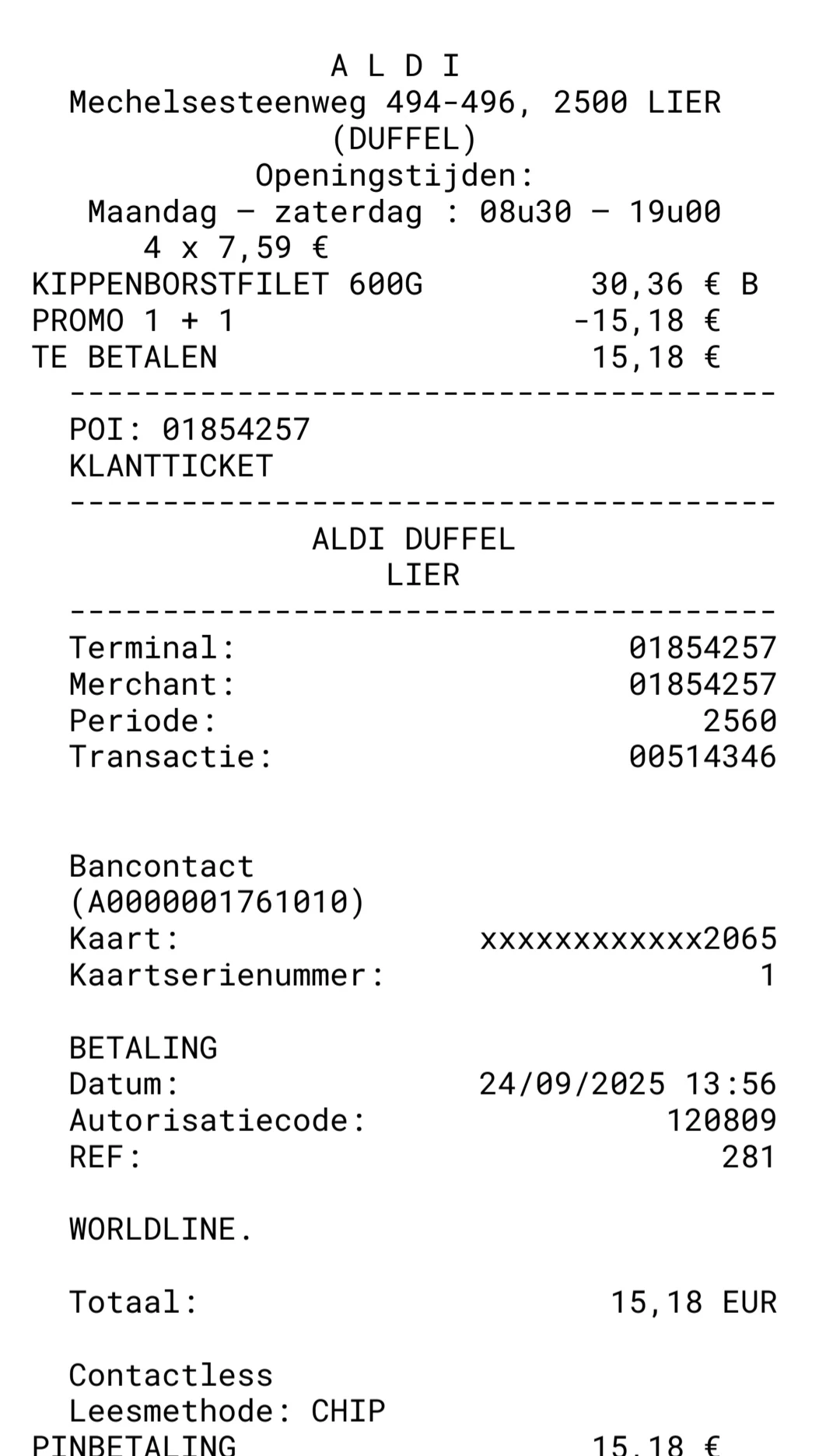 Kippenborstfilet €6,33/kg
