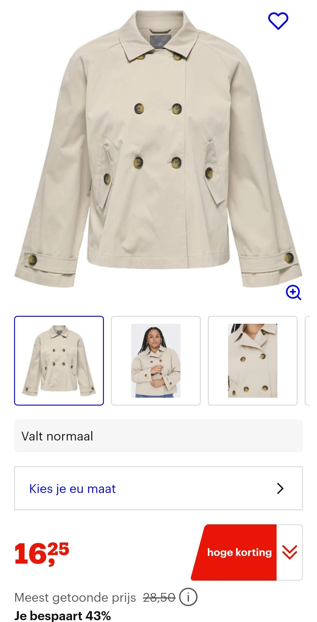 Only jas -43% enkel 46-48