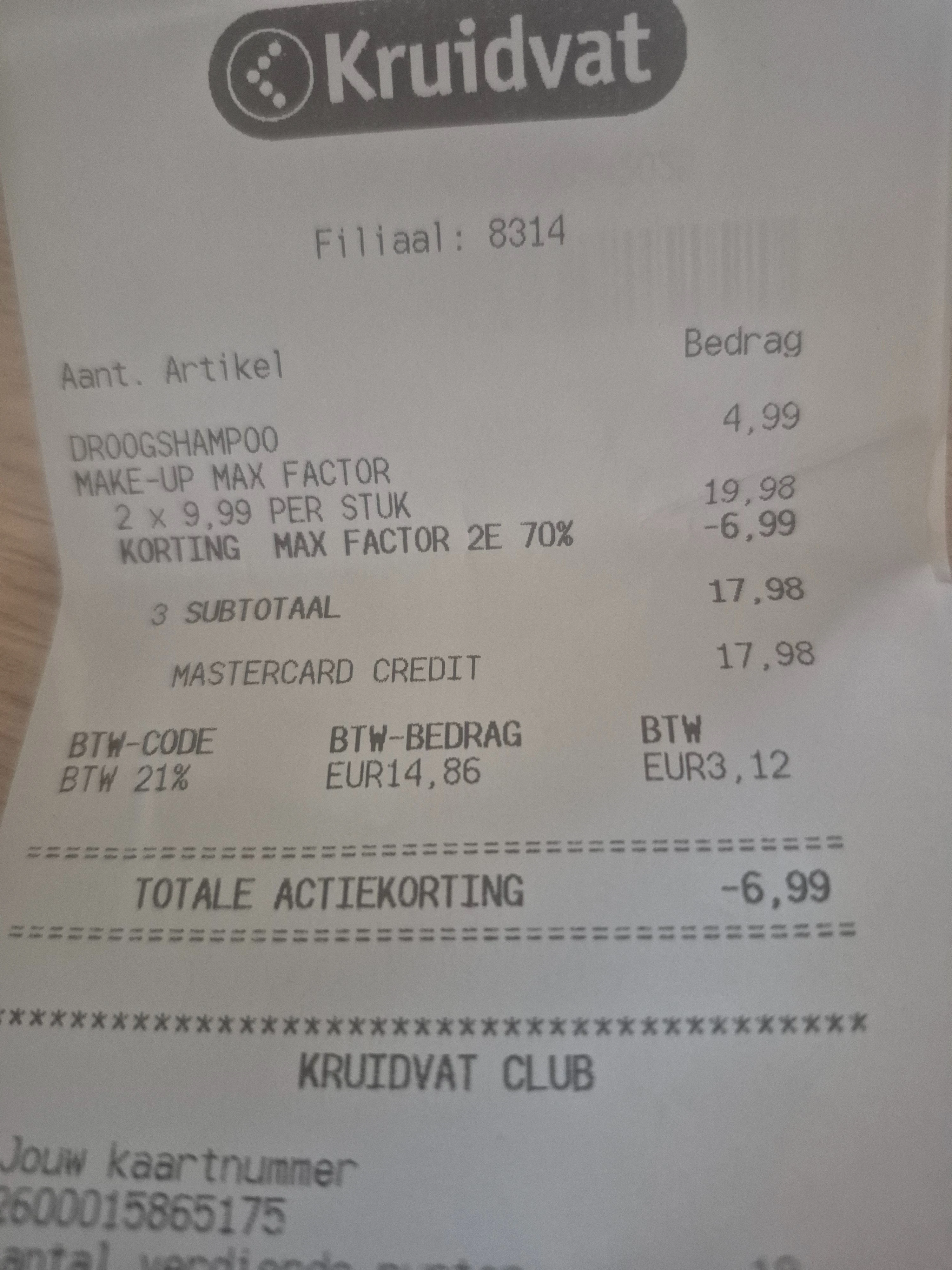 Kruidvat -70% tweede artikel Max Factor make up