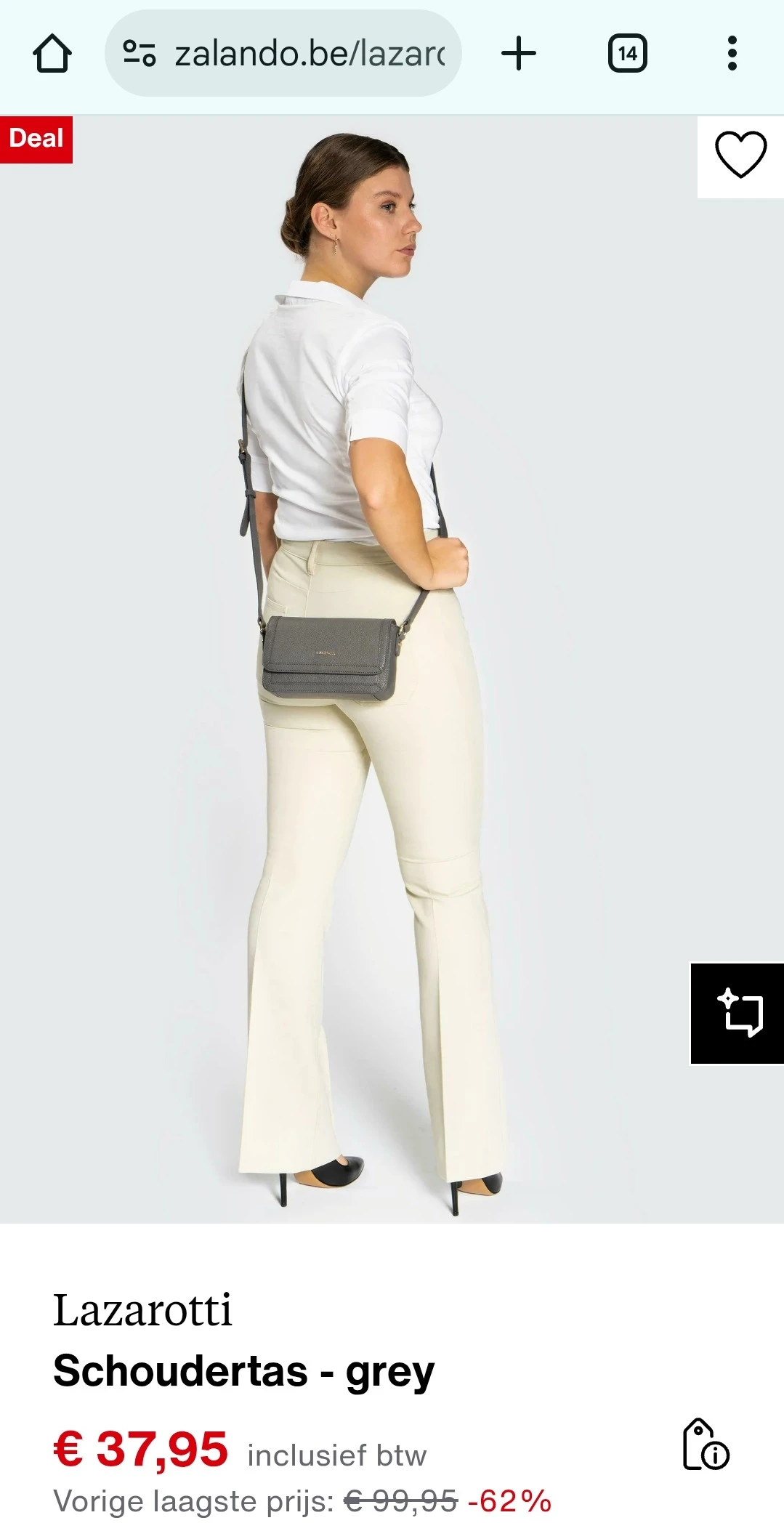 Schoudertas grijs aan -62% bij Zalando