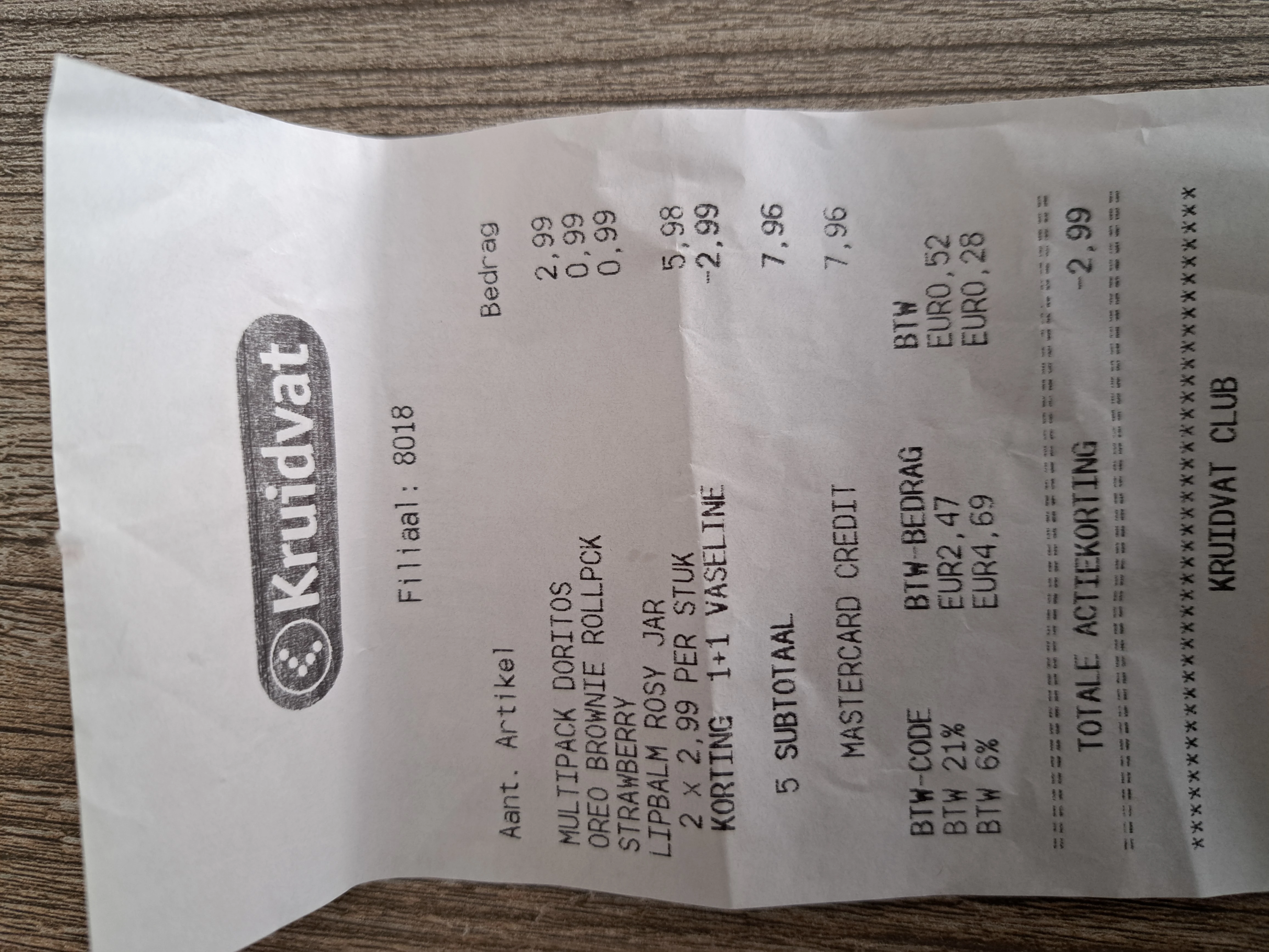 Vaseline 1+1, oreo €0,99