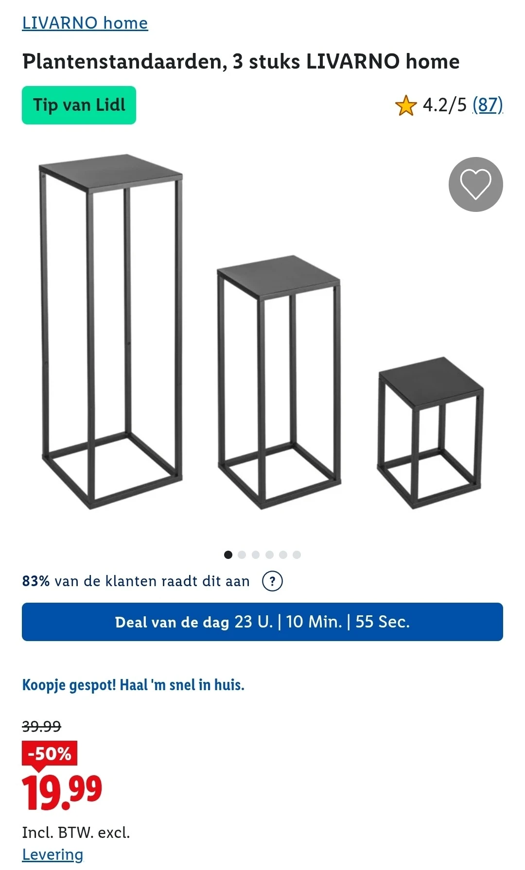 Lidl dagdeal: plantenstandaarden 3 stuks -50%