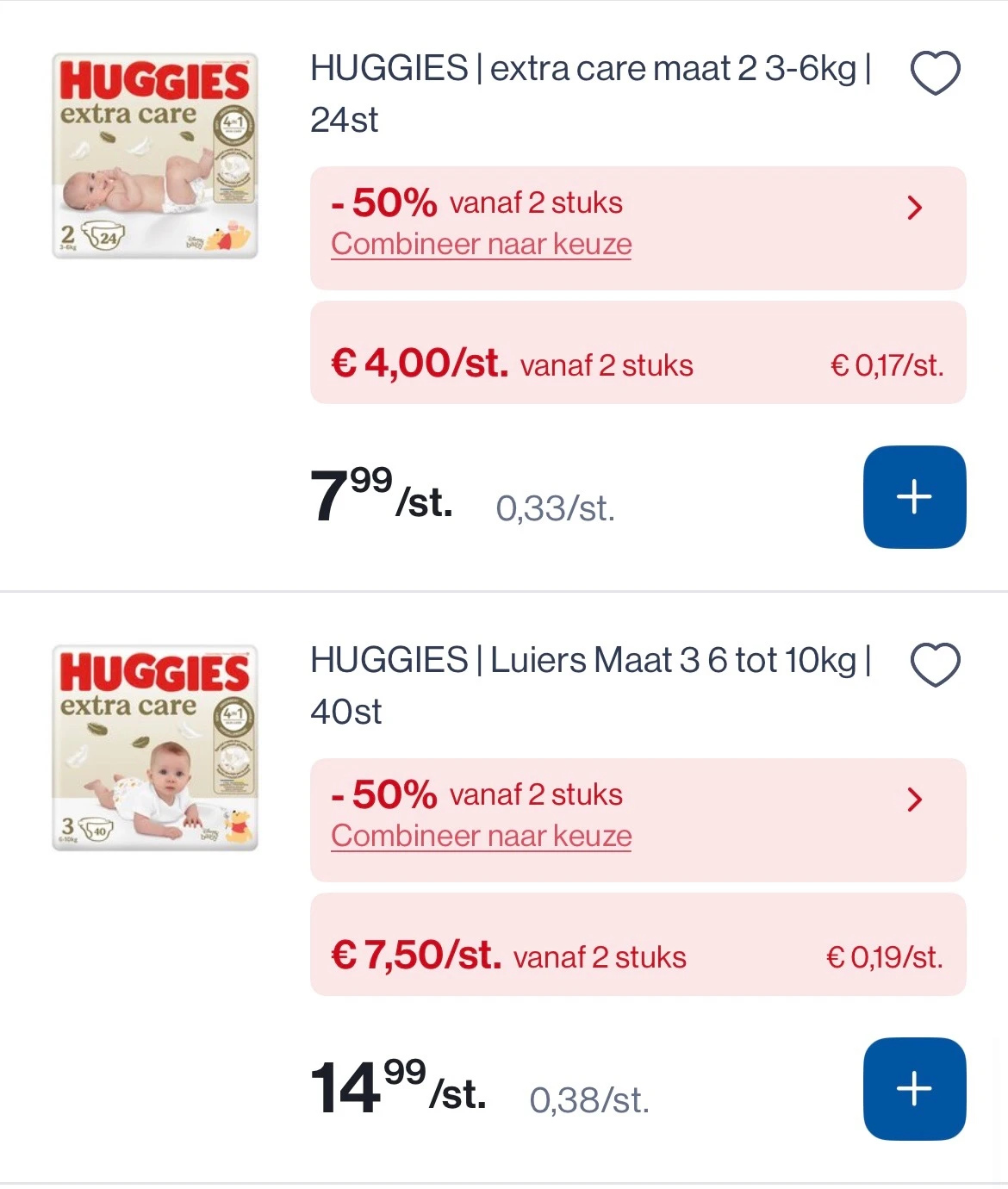 Huggies extra care goedkoper met 50% extra