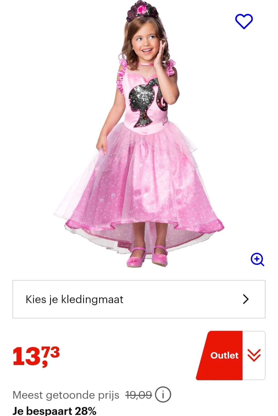 Barbie kostuum maat 104 -28%