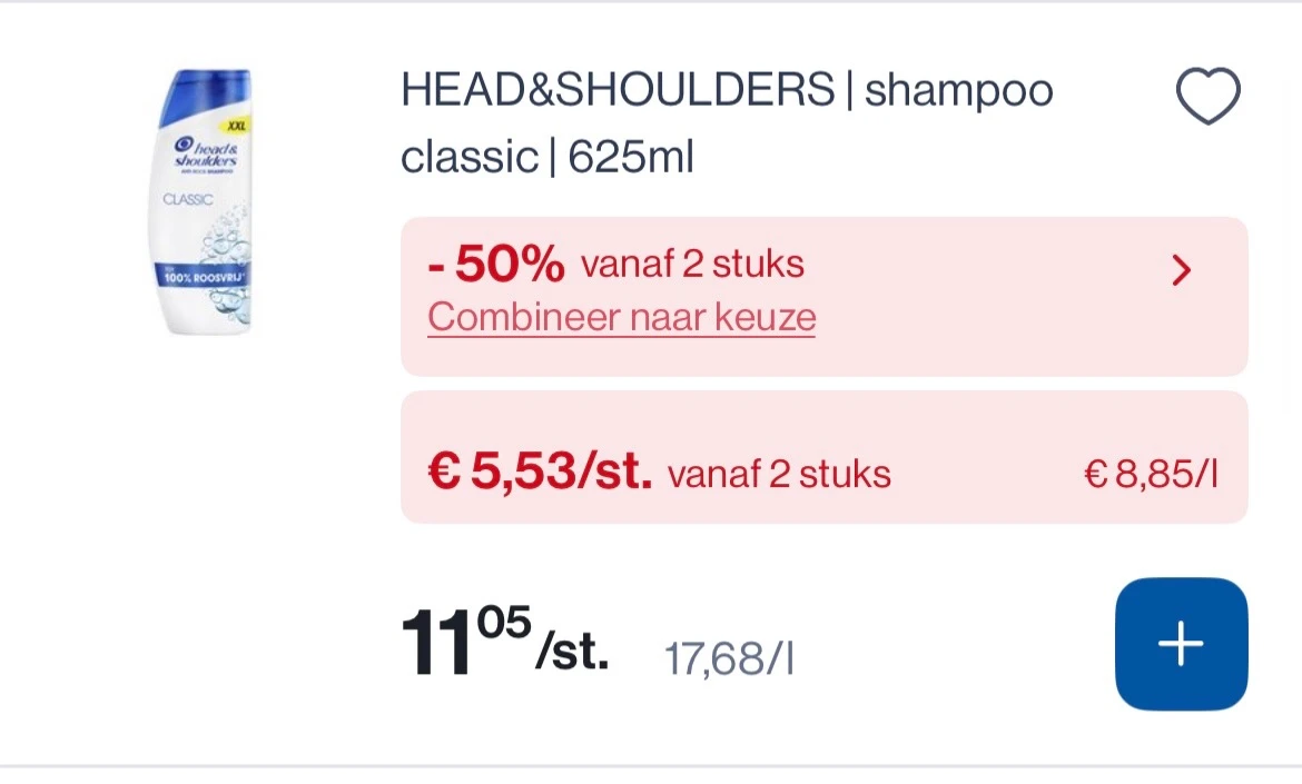Head&Shoulders shampoo met dubbele korting