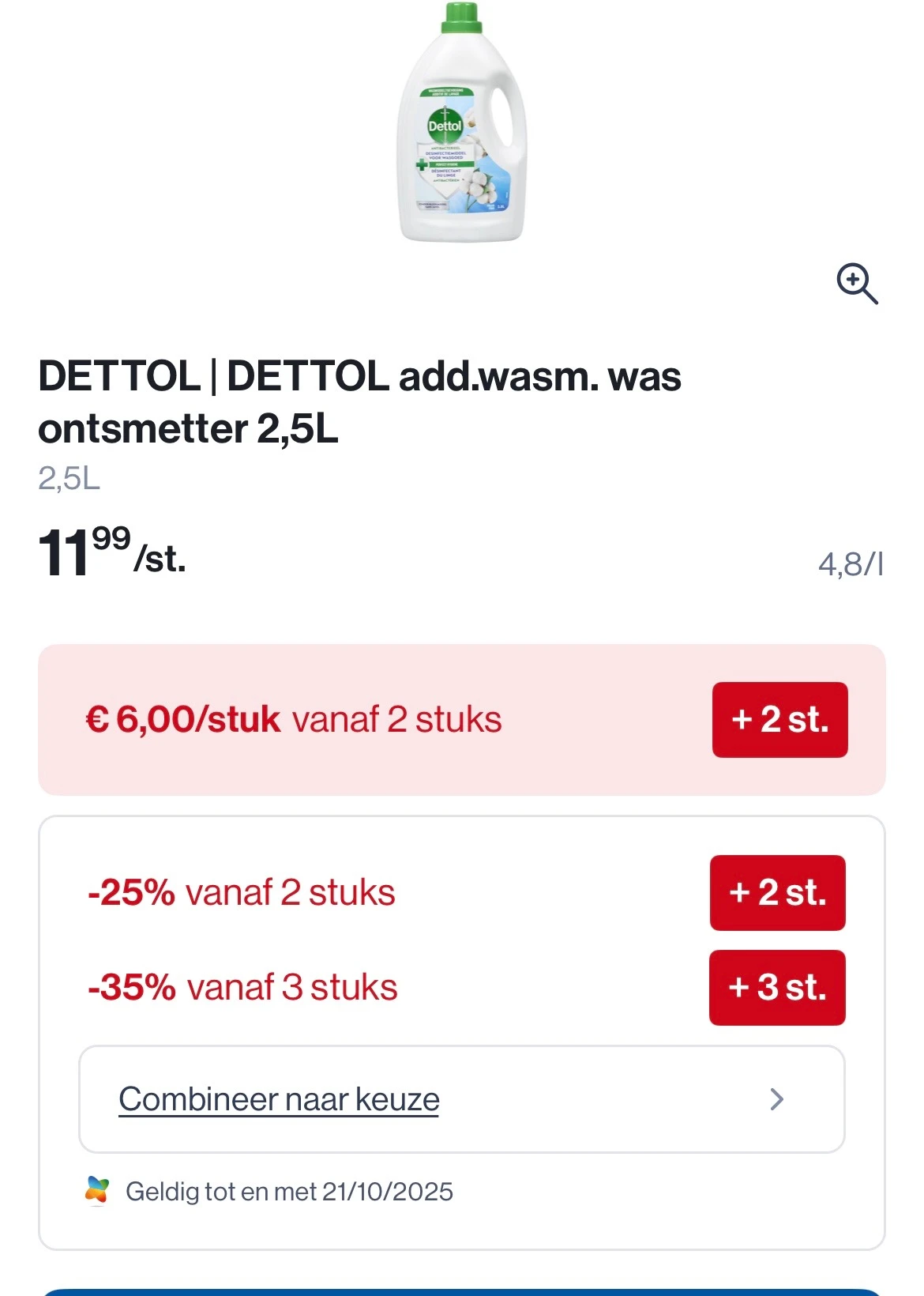 Dettol wasmiddel met dubbele korting tot -35% extra
