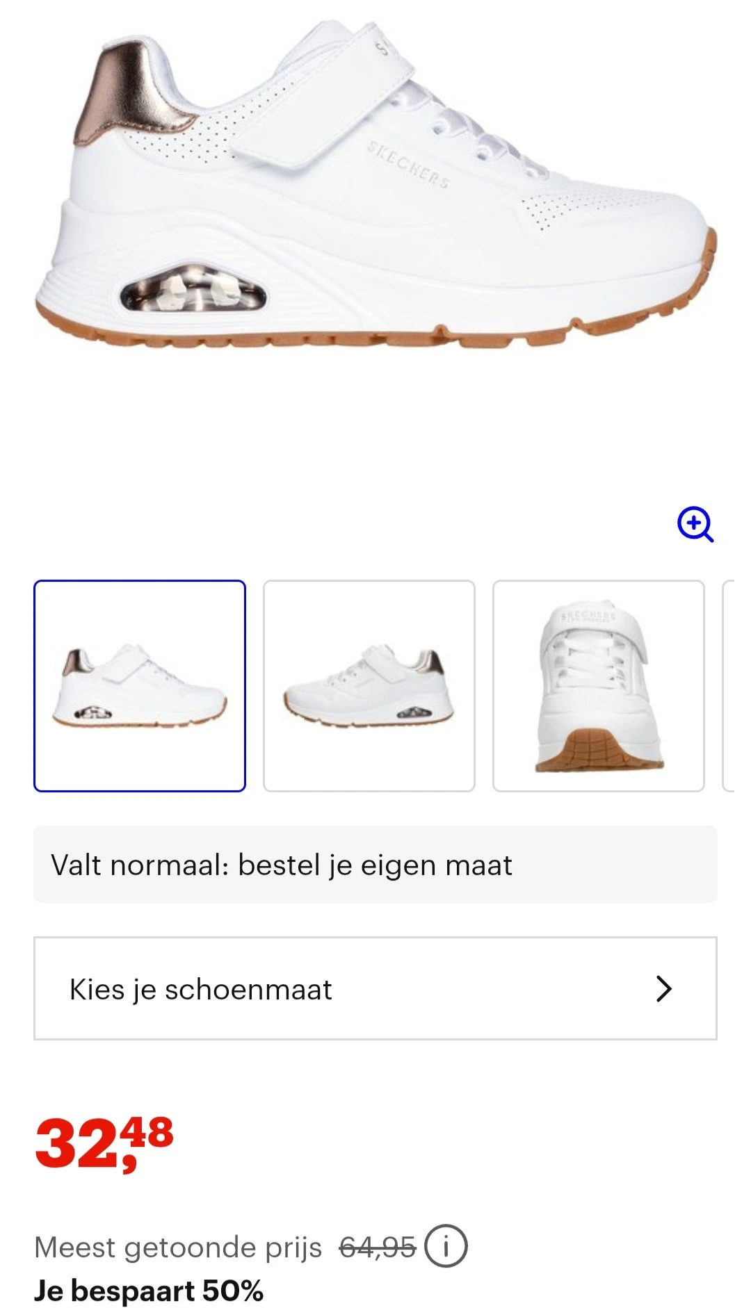 Witte skechers uno gen1 -50%