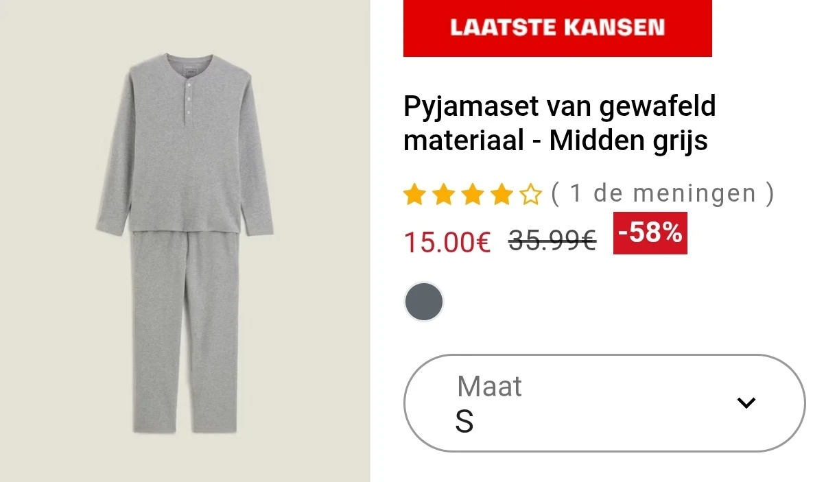 Pyjama set S voor heren
