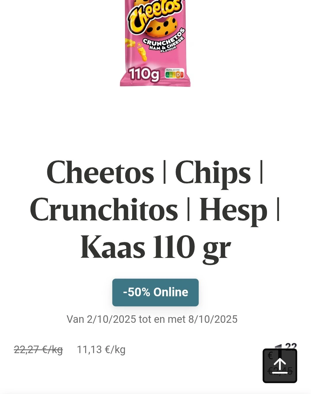 Cheetos crunchitos hesp kaas -50%