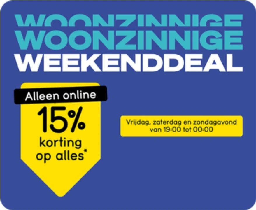 Woonzinnige weekenddeal: -15% op bijna alles bij Leen Bakker