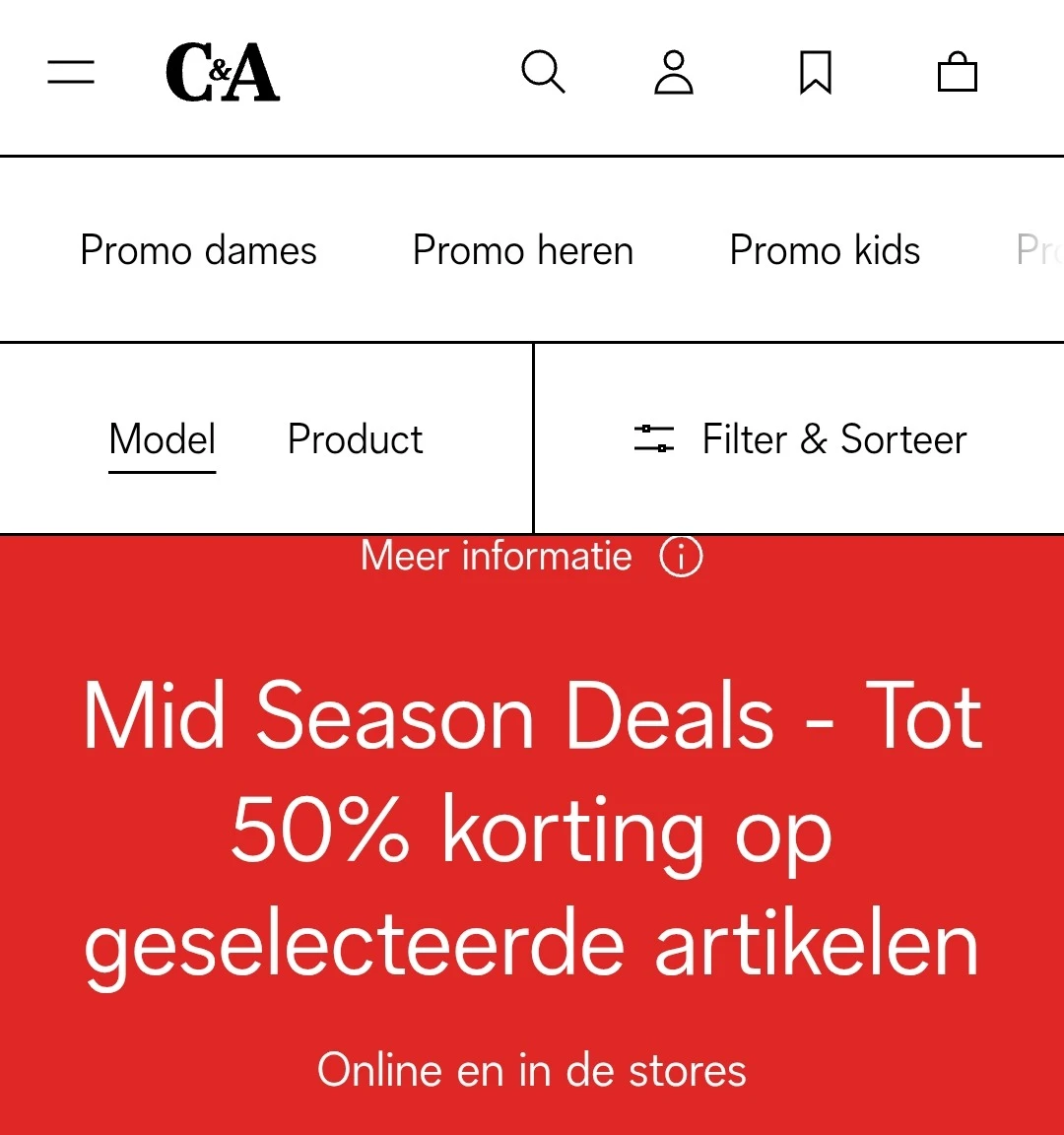 C&A mid-season tot 50%