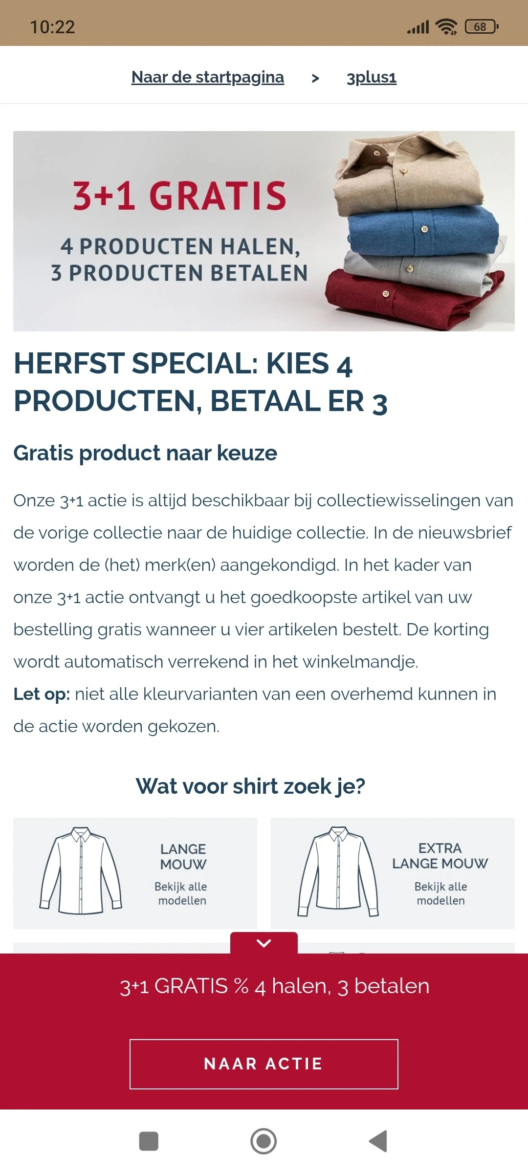 3+1 herfstactie bij overhemden.com