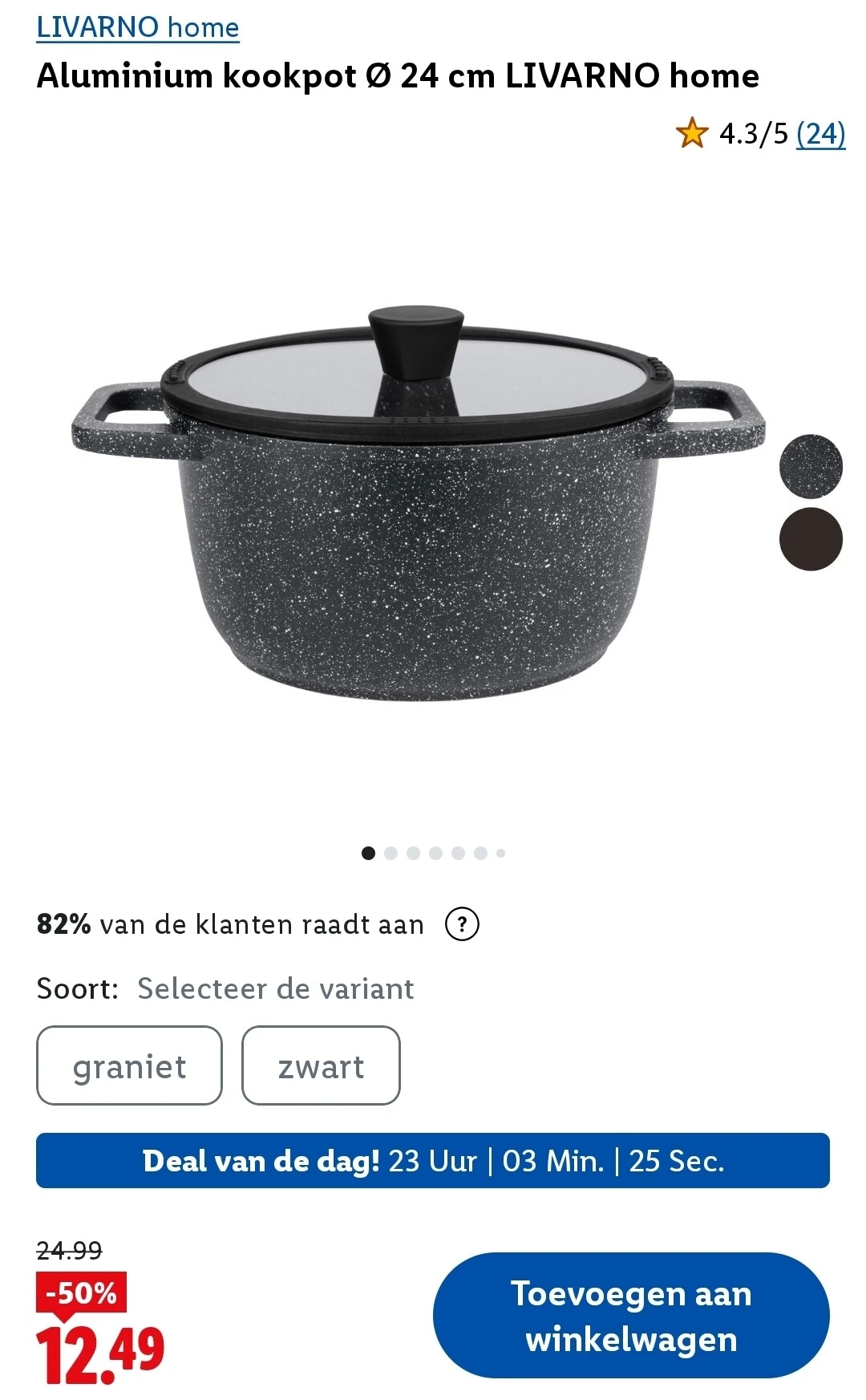 Aluminium kookpot Ø 24 cm LIVARNO home -50%