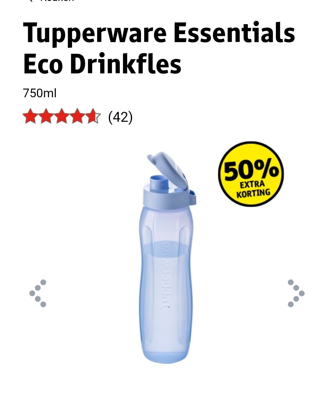 Tupperware Essentials Eco Drinkfles 750ml -50%