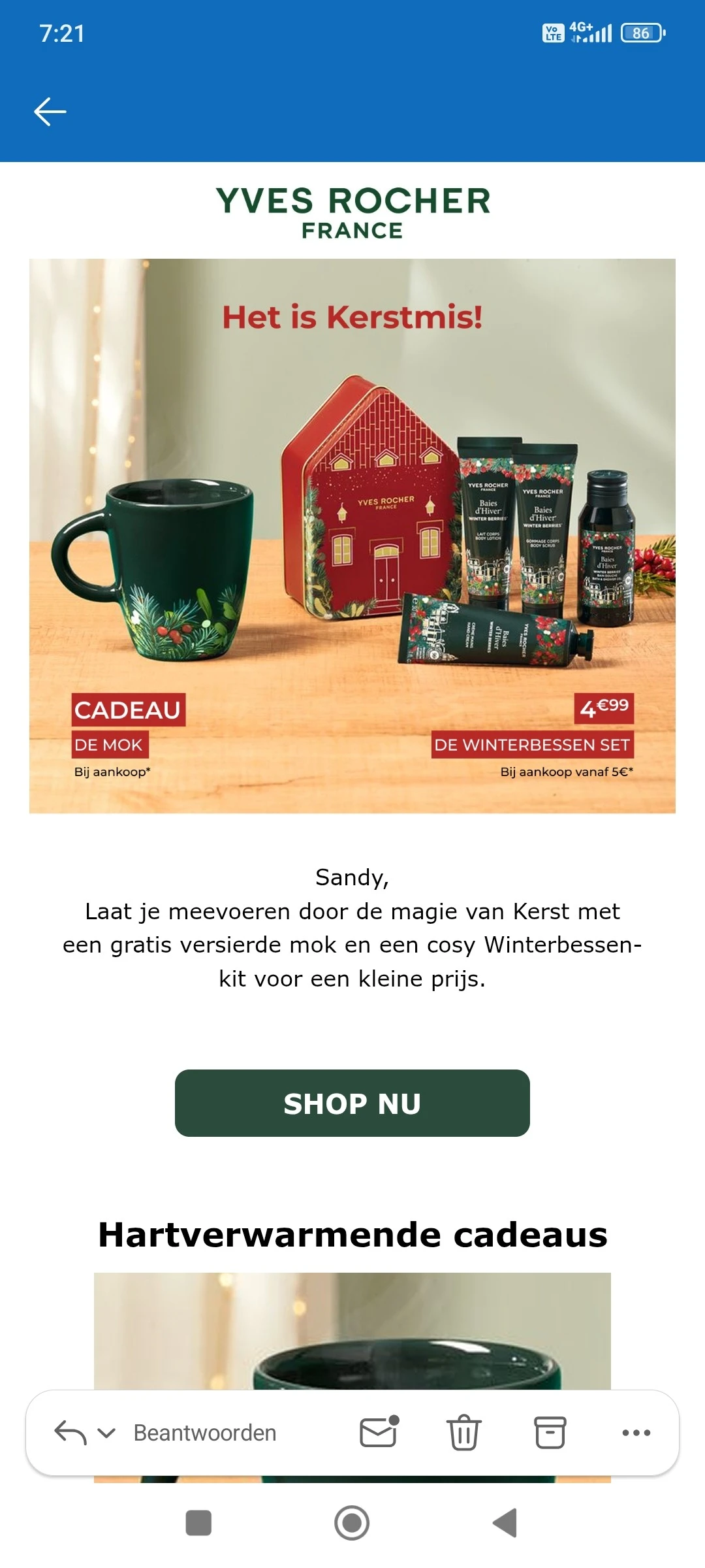 Gratis mok en winterset voor €5 bij Yves Rocher