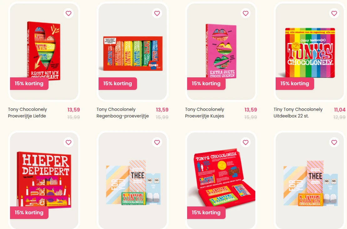 Hallmark geeft 15% korting op chocolade!