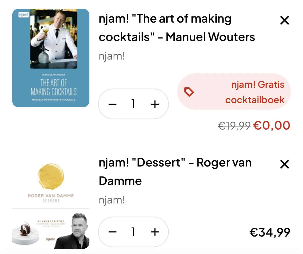 Gratis cocktailboek bij njam! kookboeken t.w.v. €19,99