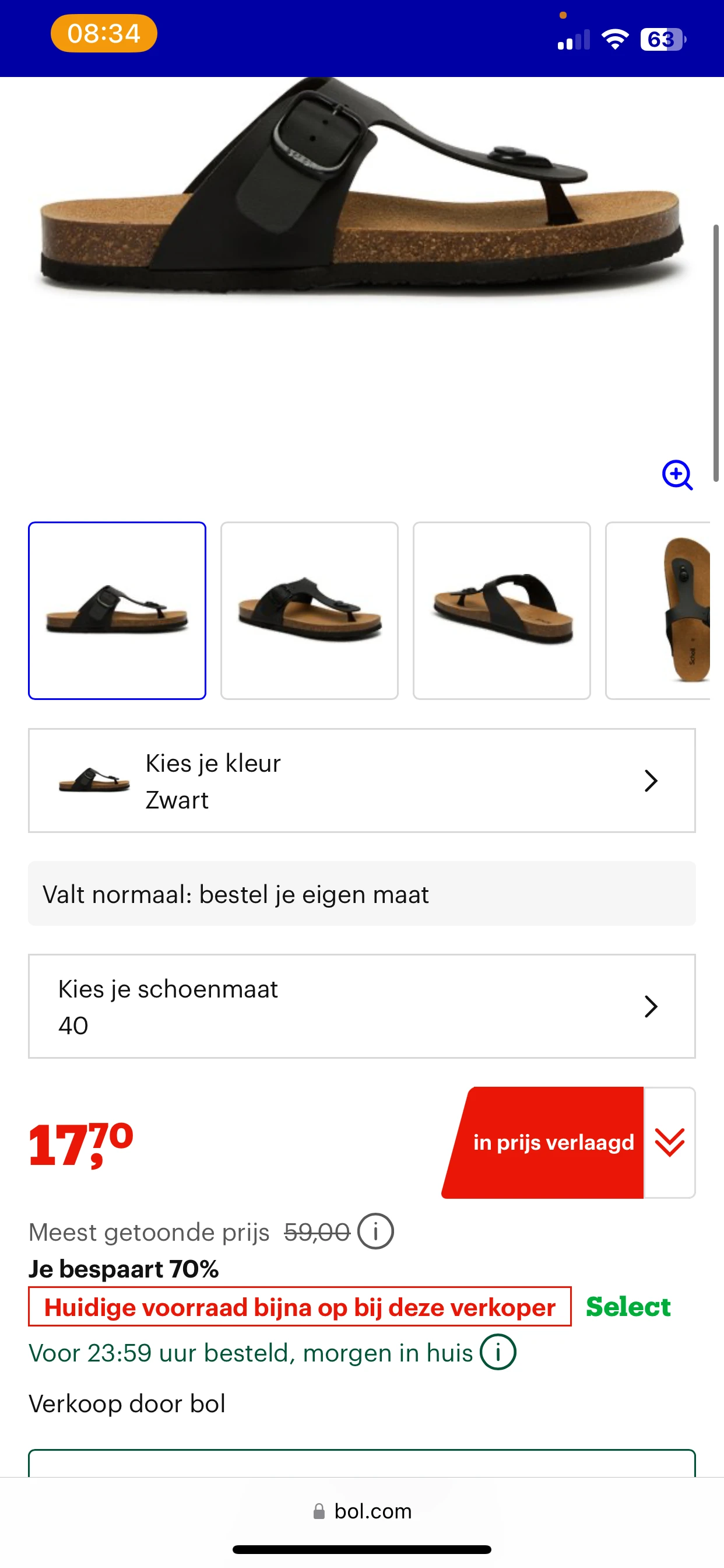 Scholl Teenslippers Jackie Thong Synthetisch Leer Vrouwen - Zwart