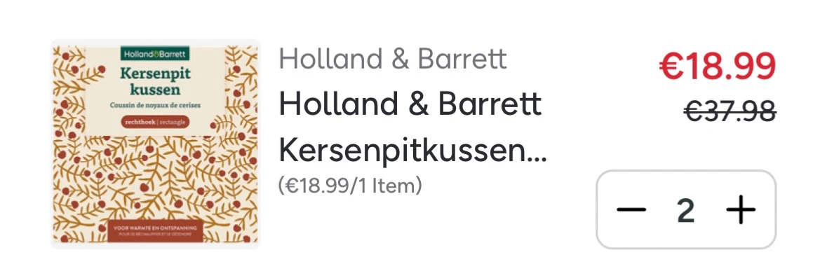 Kersenpitkussens holland&Barrett 1+1