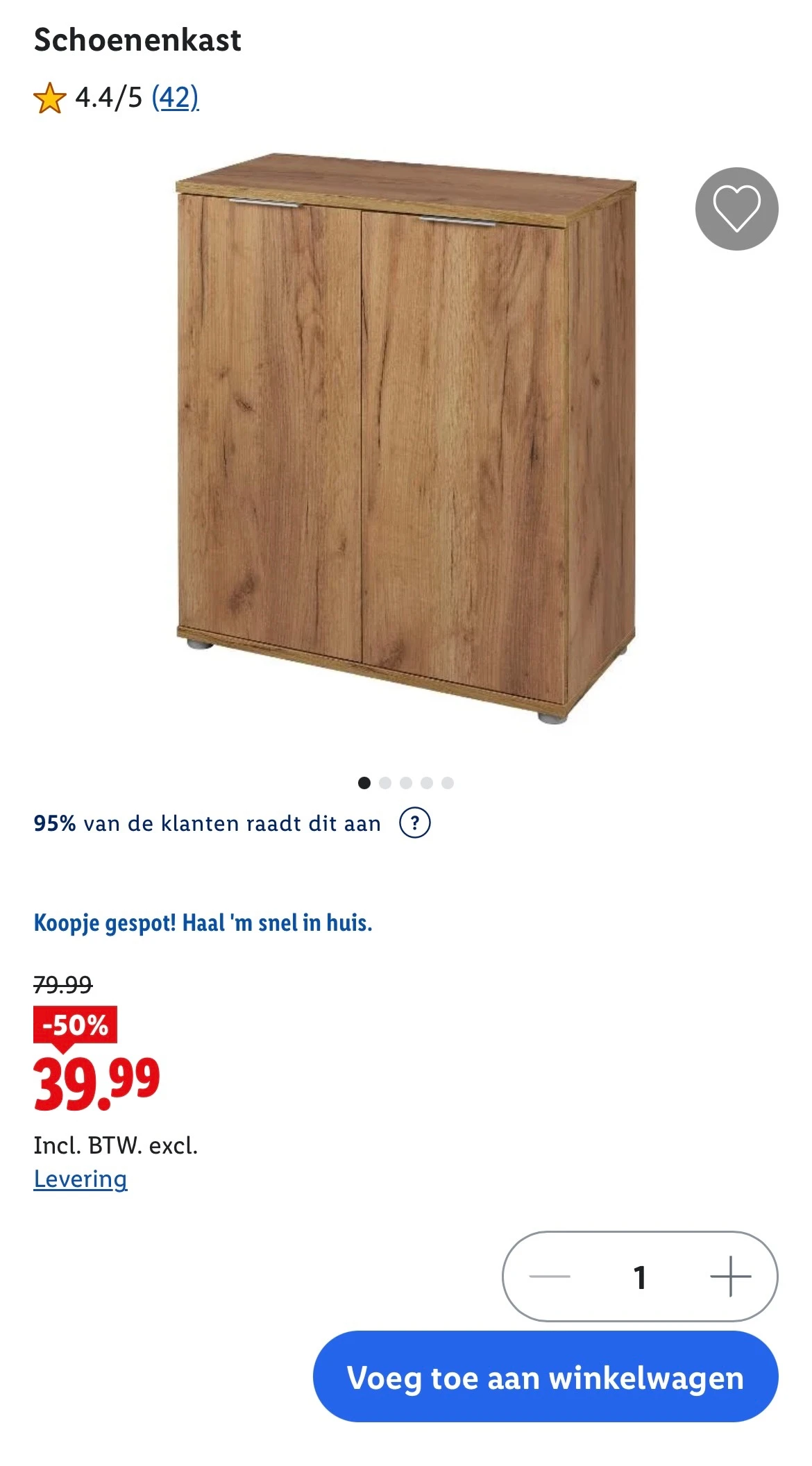 Schoenenkast -50% op Lidl.be