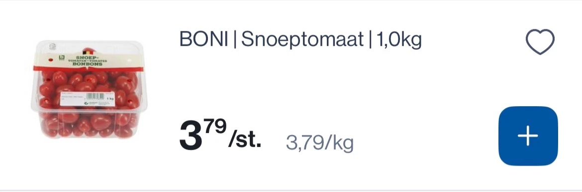 boni Snoeptomaatjes 1 kg -50% bij Collect en go